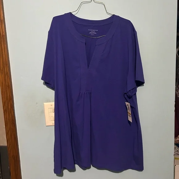 NWT Croft & Barrow Purple Boxy Short Sleeve T-Shirt - Picture 1 of 3